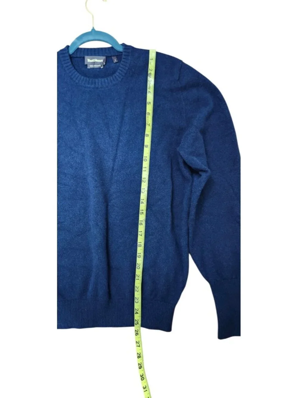 Paul Stuart 100% Cashmere Sweater Mens Small Navy Blue Crew Neck Luxury Soft